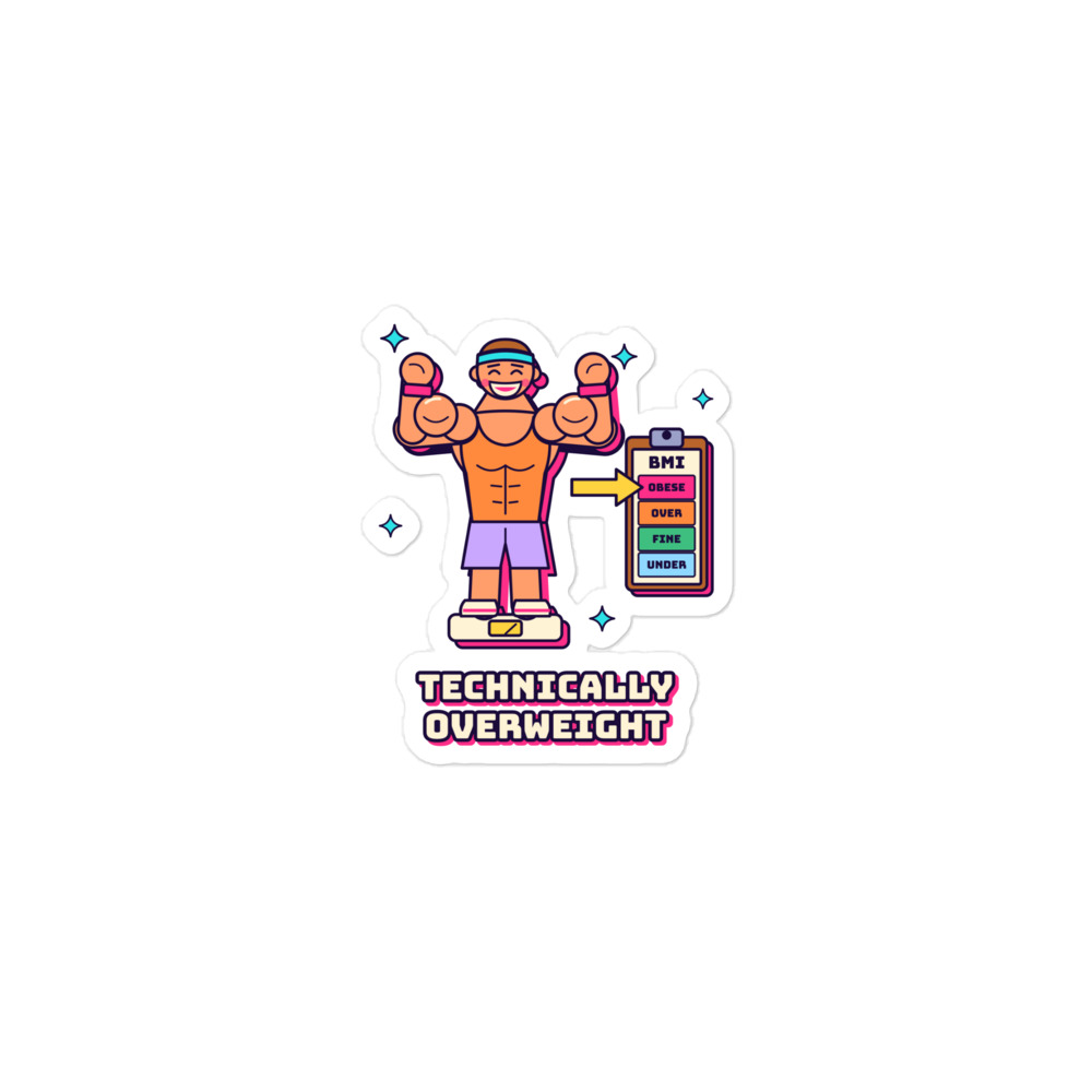 Clinically Obese (All Muscle) Tee Sticker