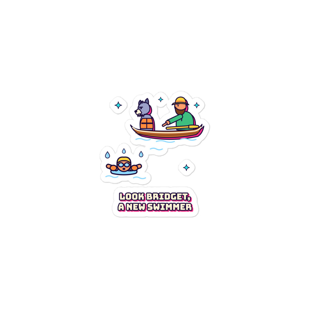 Look Bridget, a New Swimmer Sticker