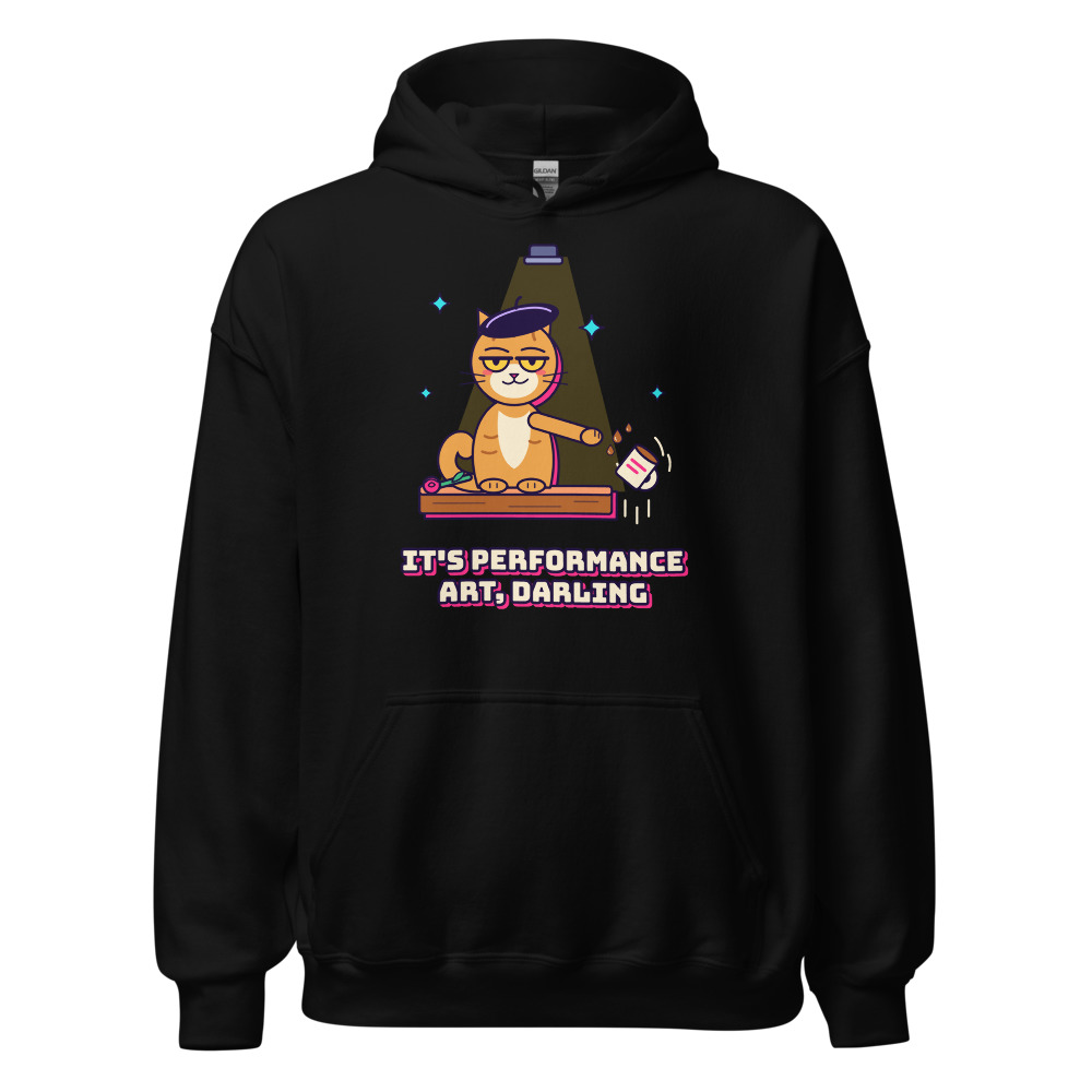 Performance Art Cat Tee Hoodie