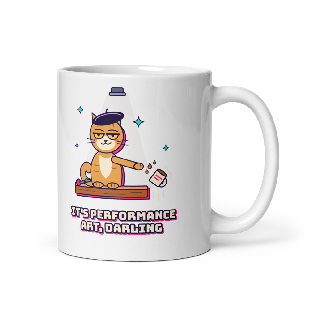 Performance Art Cat Tee Mug