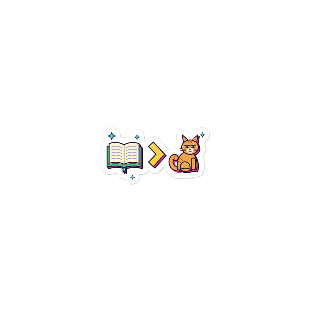 The Book Over Cat Equation Tee Sticker