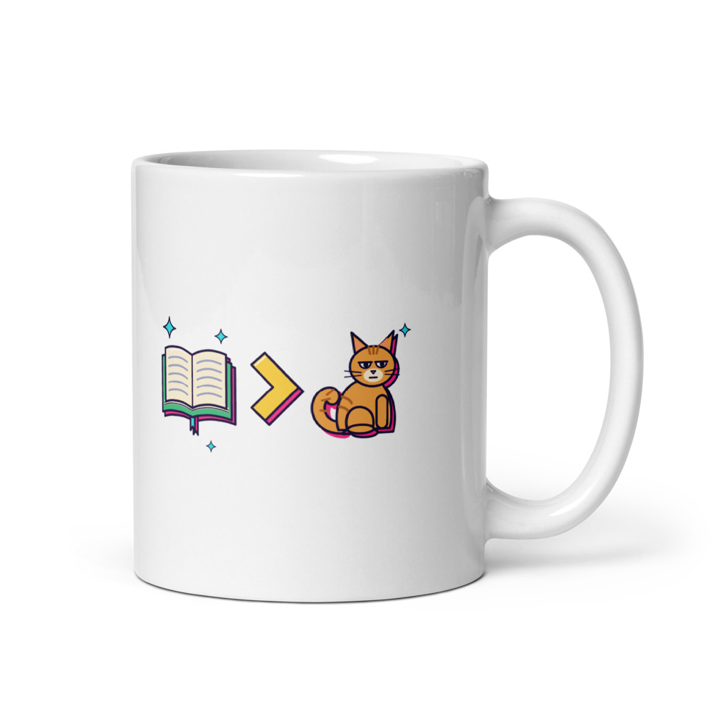 The Book Over Cat Equation Tee Mug