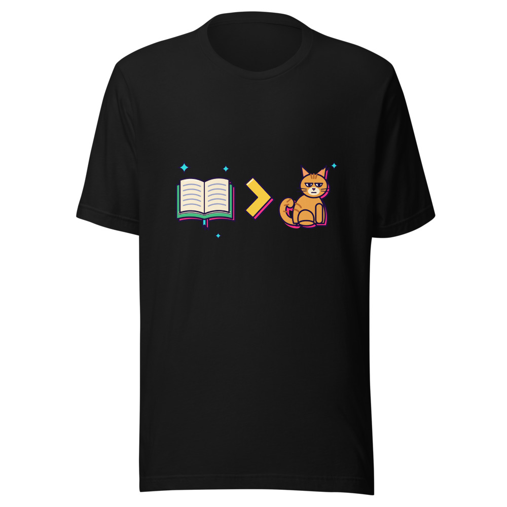 The Book Over Cat Equation Tee