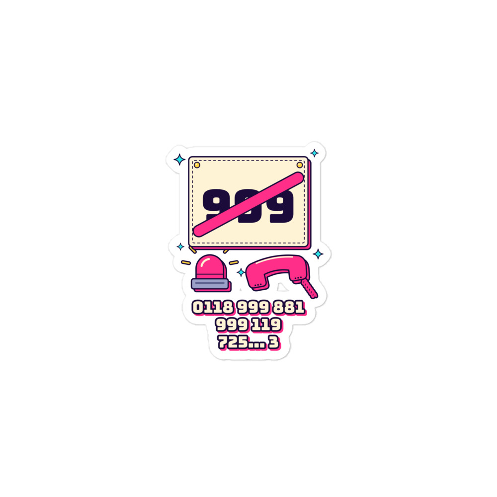 The New Emergency Number Notice Tee Sticker